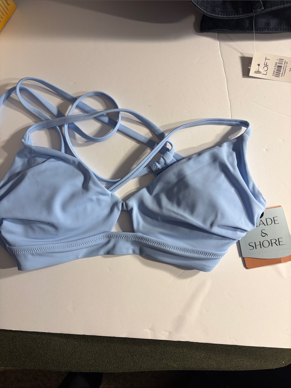 Shade & Shore Light Blue Strappy Bikini Top